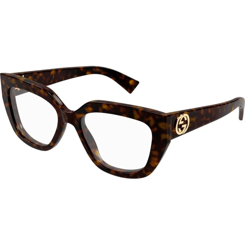Gucci GG1847O Occhiali da Vista Donna Avana Squadrati