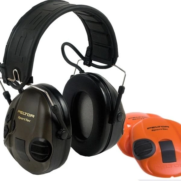 3M Peltor SportTac, 26 dB, verde/arancione, archetto pieghevole