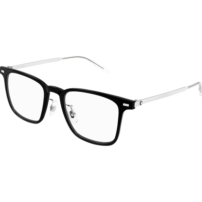 Montblanc MB0395ON 001 Montatura da Vista Squadrata Nero Trasparente