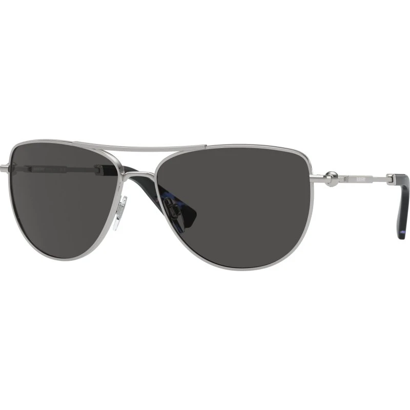 Burberry BE 3149 Occhiali da Sole Donna Argento Pilot Grigio