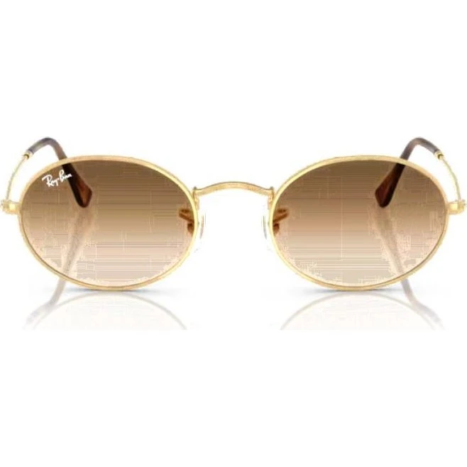 Ray-Ban RB3547 Oval Occhiali da Sole Unisex Oro e Marrone 51mm