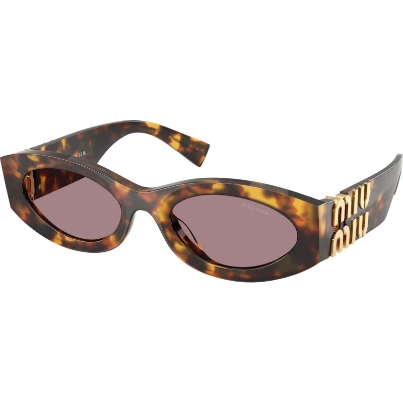 Miu Miu MU 11WS Occhiali da Sole Donna Ovali Havana e Lenti Viola