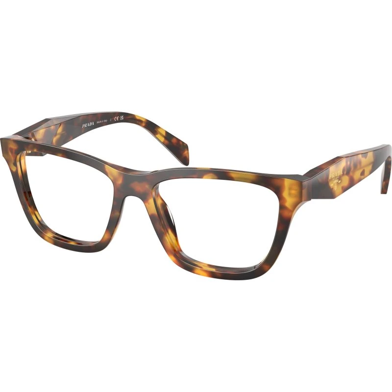 Prada PR C10V Occhiali da Vista Donna Avana Squadrati