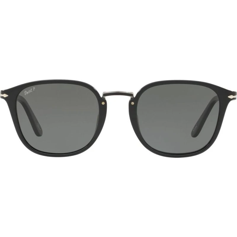 Persol PO 3186S Occhiali da Sole Uomo Neri Geometrici Polarizzati