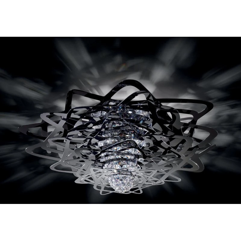 Slamp Aurora Plafoniera Grande Nera