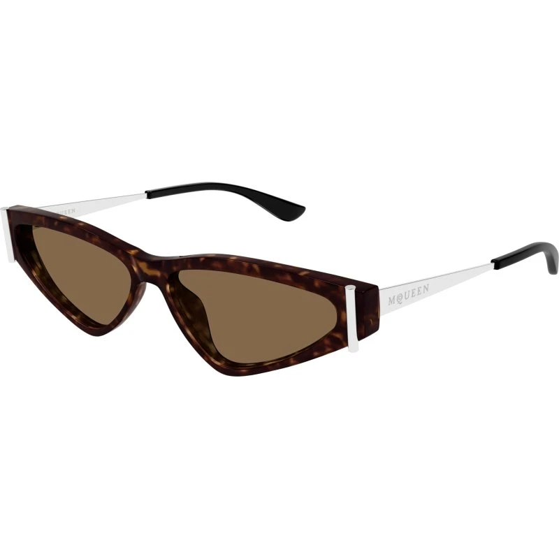 Alexander McQueen AM0493S 002 Occhiali da Sole Geometrici Havana