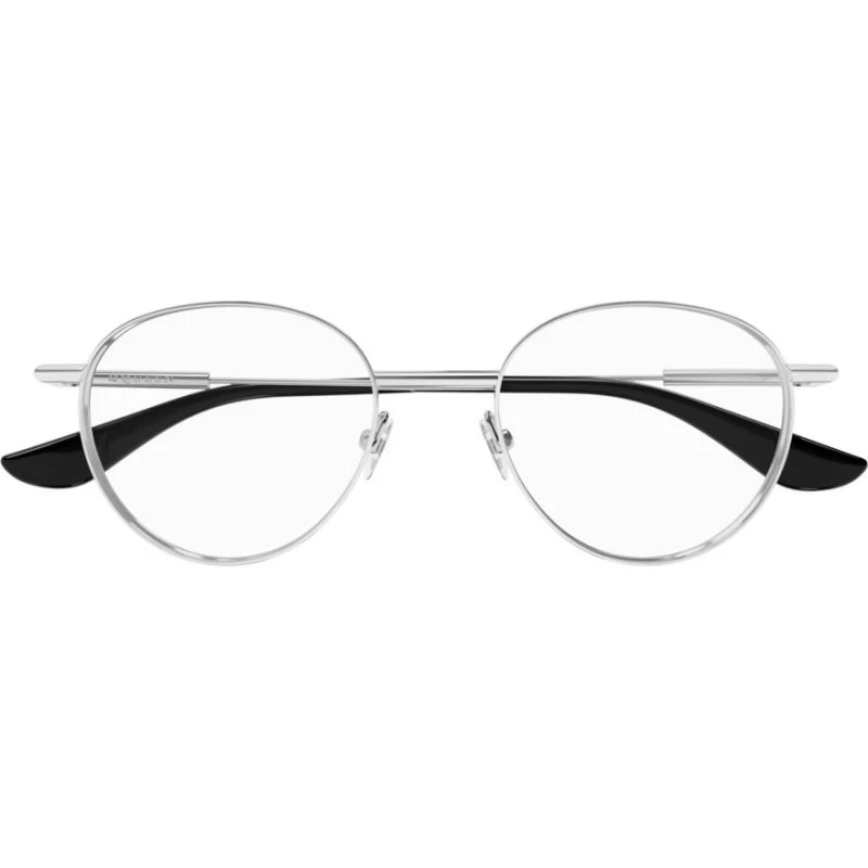Alexander McQueen AM0502O Occhiali da Vista Rotondi Argento