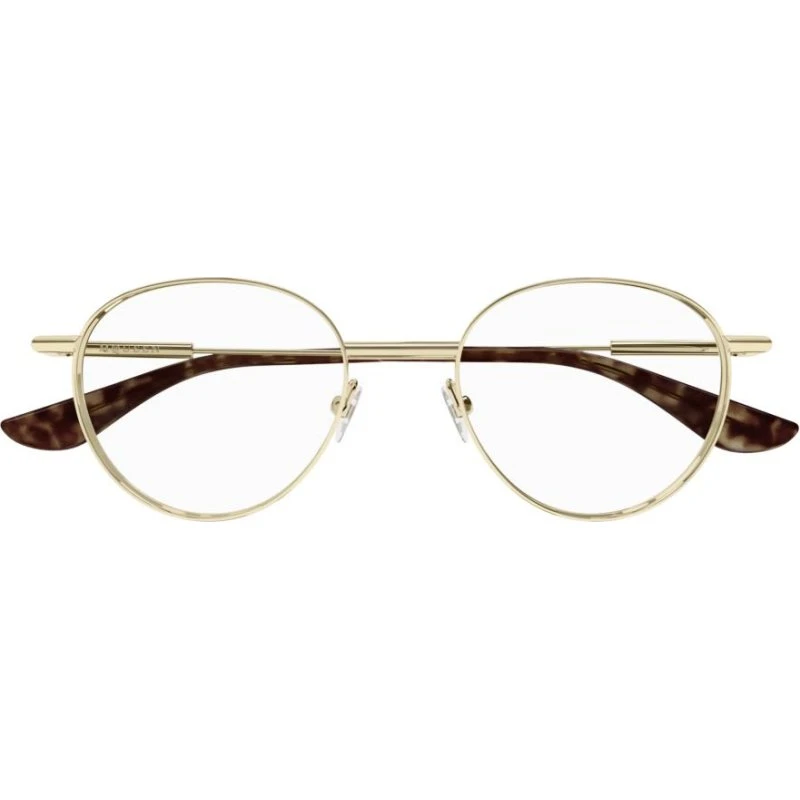 Alexander McQueen AM0502O Occhiali da Vista Rotondi Oro