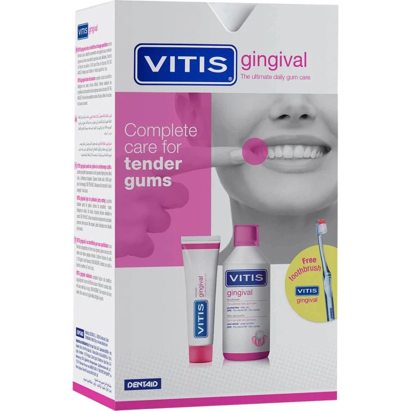 Kit Vitis Gingival: Collutorio 500ml, Dentifricio 100ml e Spazzolino