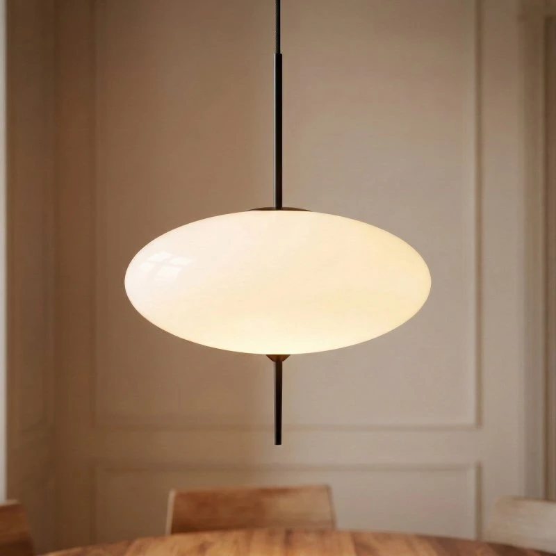 Lampada a sospensione Lindby Hikari, Ø 30 cm, bianca, vetro, E14