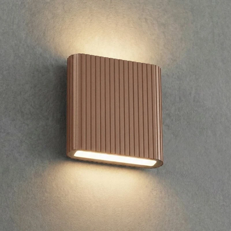 Applique da esterni LED Lucande Raija, Marrone Scuro, 19 cm, CCT