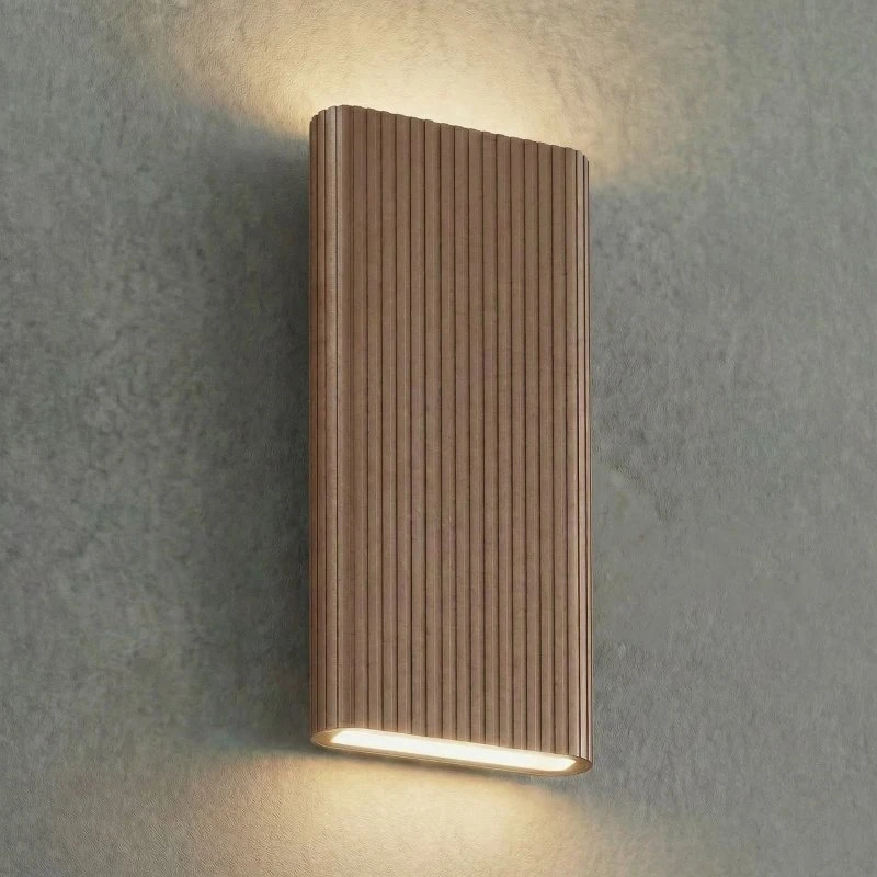 Applique da esterni LED Lucande Raija, Marrone, 40 cm