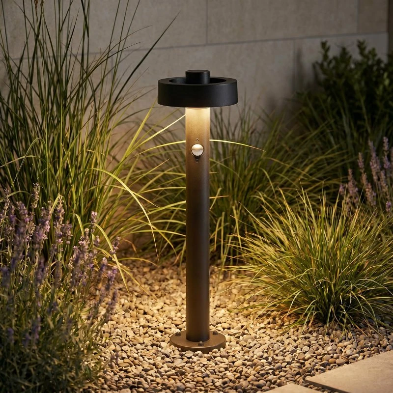 Lucande Nirella Lampione LED 60cm Nero con Sensore e CCT