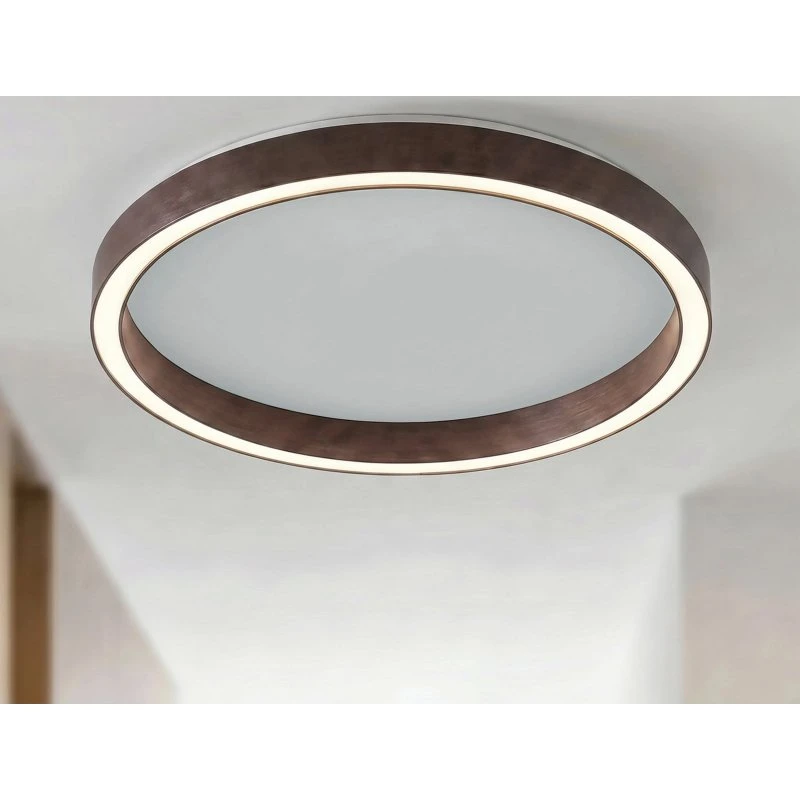 Plafoniera LED Lucande Rotundo, Ø 40 cm, Marrone, Dimmerabile