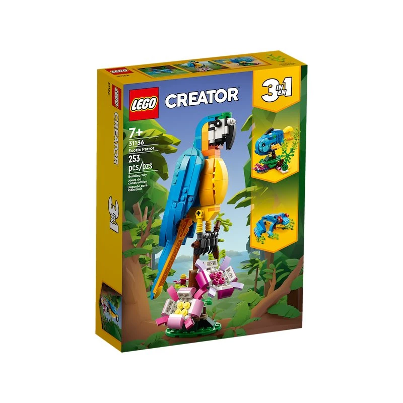 LEGO Creator 31136 Pappagallo Esotico 3 in 1