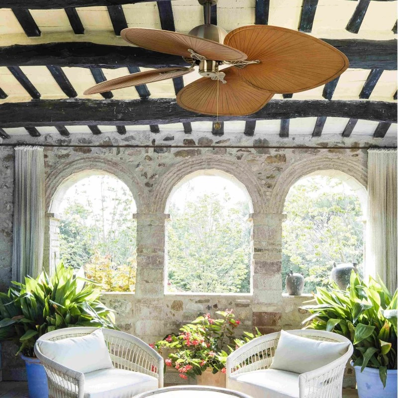 Faro Cuba L Ventilatore da Soffitto Ø 132 cm, Oro Antico