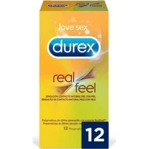 Durex Real Feel Preservativo senza lattice, 12 pezzi
