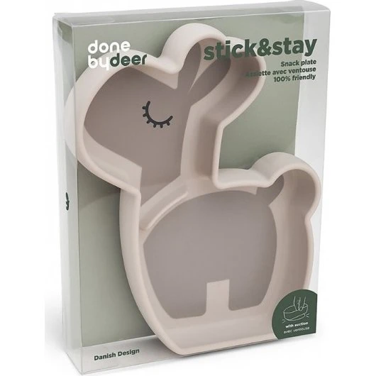 Done by Deer Piatto Silicone Scomparti Color Sabbia