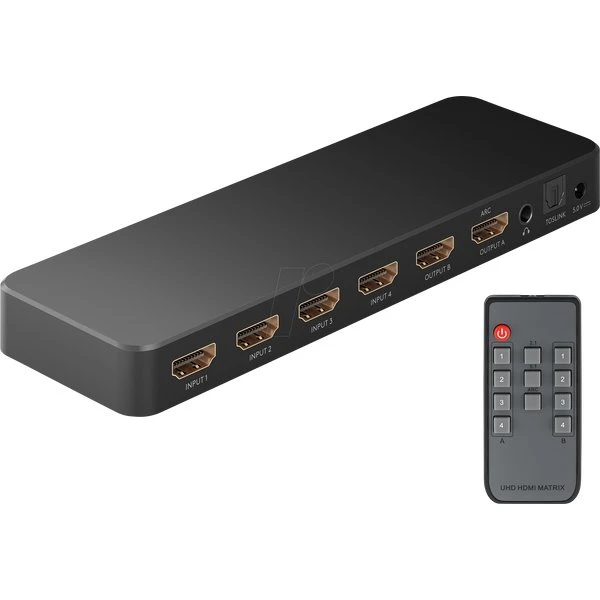 Switch Matrice HDMI 4x2 4K@60Hz con Telecomando