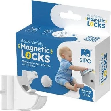 Sipo Set di Sistemi di Sicurezza Magnetici per Porte e Cassetti, 4 pz