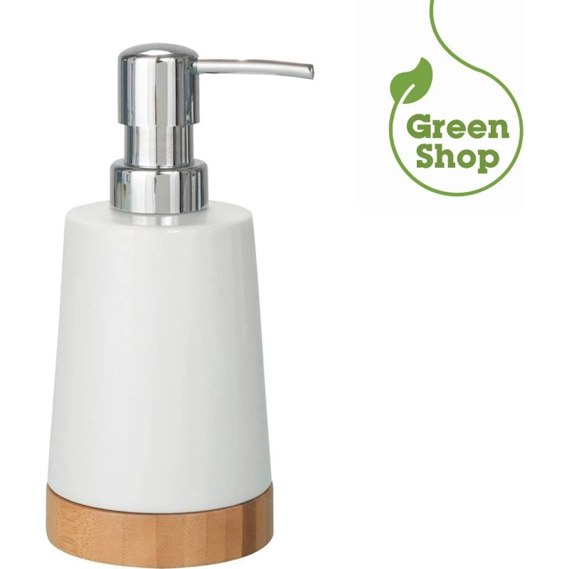Wenko Distributore Sapone 330 ml Bamboo Bianco