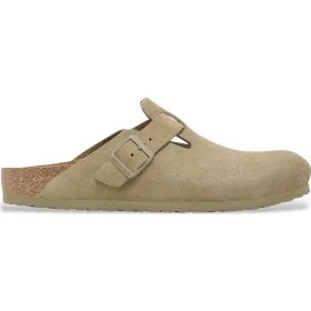 Birkenstock Boston - Sabot in pelle scamosciata verde kaki