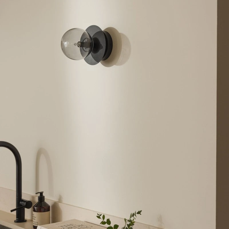 Globen Lighting Applique Art Deco Nero/Grigio Ø 16 cm IP44
