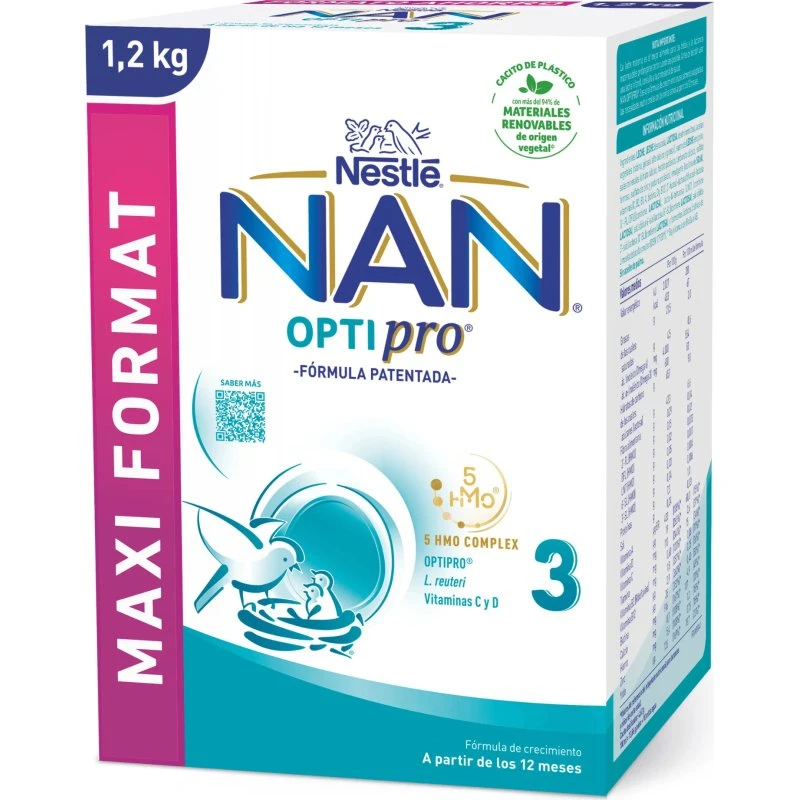 Nestlé Nan 3 OptiPro Latte Artificiale +12 Mesi, 1200g