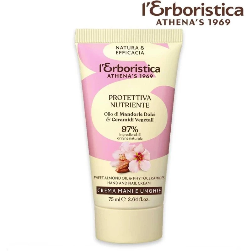 L'Erboristica Crema Mani e Unghie con Olio di Mandorle Dolci, 75 ml
