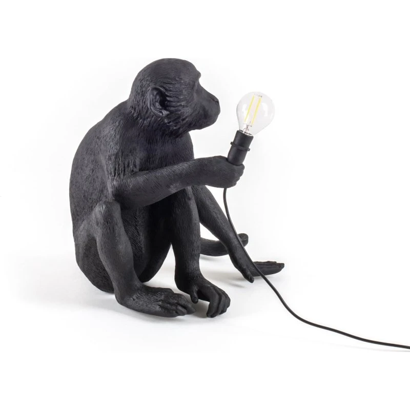 Seletti Monkey Lampada da Tavolo Esterna Nera