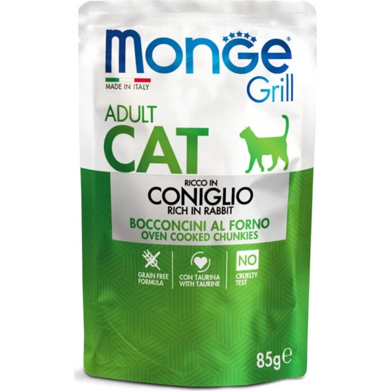 Monge Grill Gatto Adulti Bocconcini con Coniglio 85 g