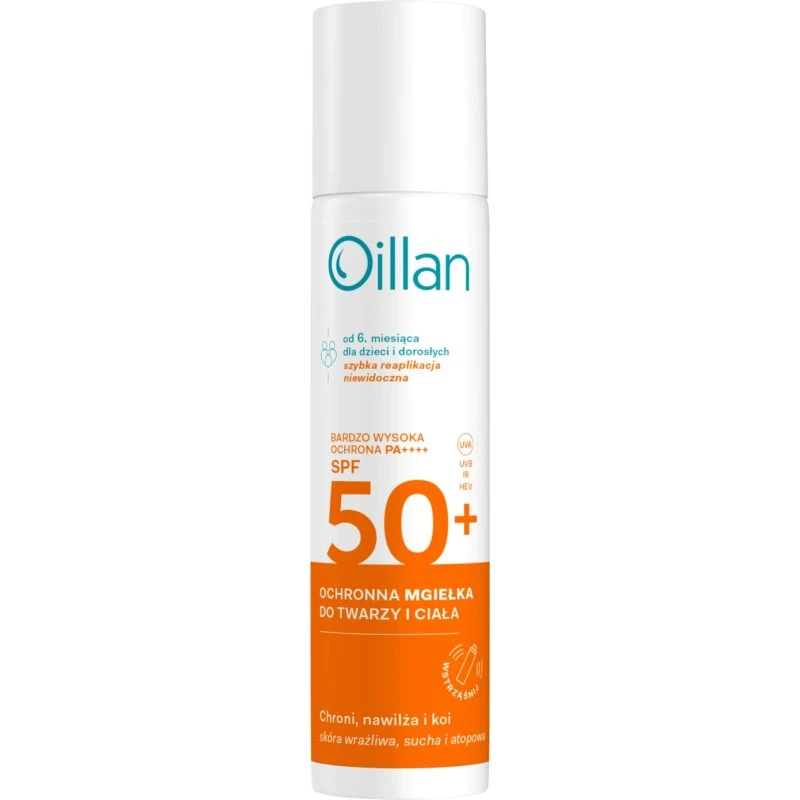 Ollian Sun Spray Protettivo Viso e Corpo SPF50 per Pelli Sensibili