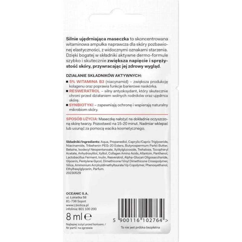 L’biotica Dermomask Maschera Rassodante con Vitamina B3