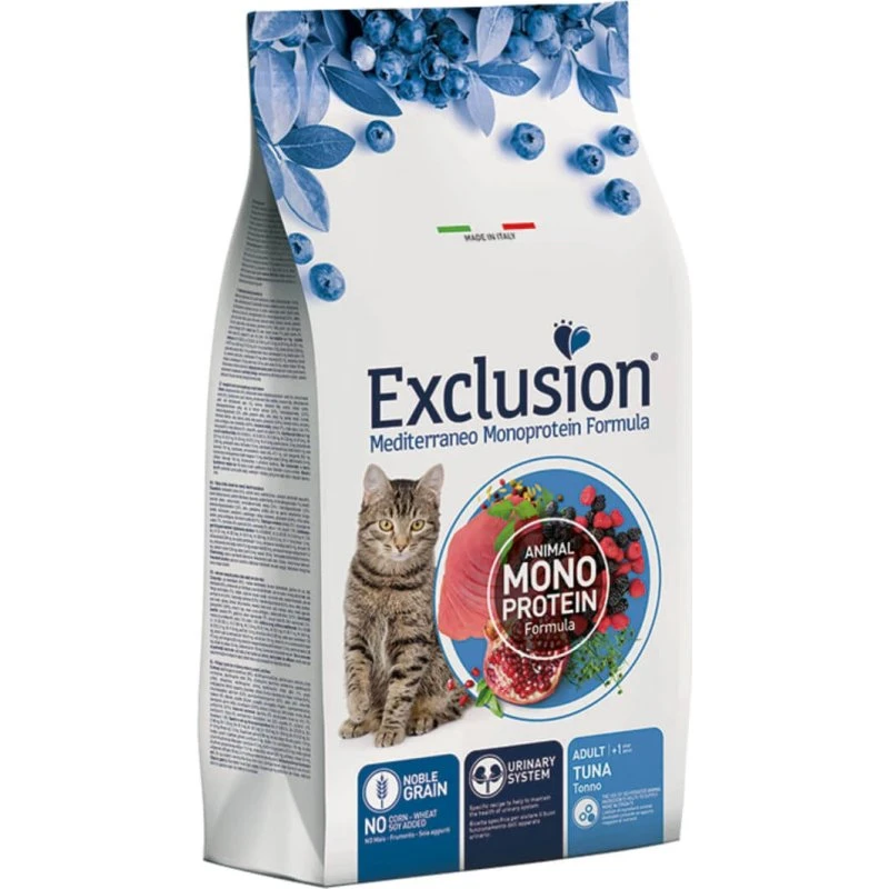 Exclusion Mediterraneo Monoproteico Tonno per Gatti Adulti, 1.5kg