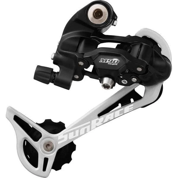 SunRace RDM97 Deragliatore Posteriore 9V Gabbia Lunga Nero/Argento
