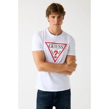 Guess T-shirt bianca con logo triangolo M2YI71I3Z14 XL