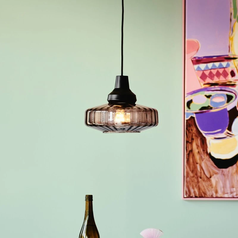 DESIGN BY US Lampada a sospensione New Wave Optic, grigio fumo
