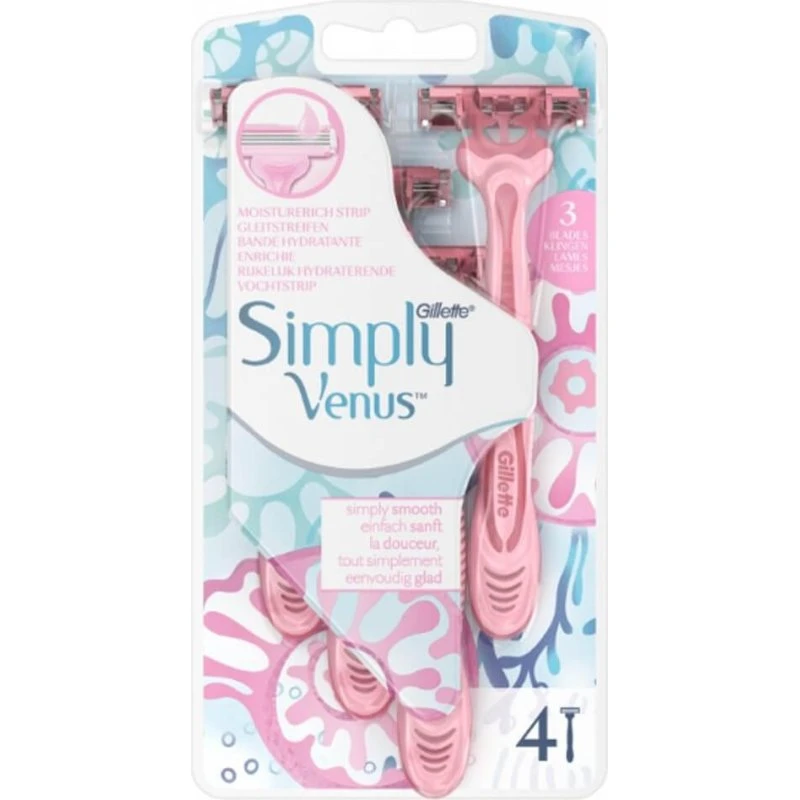 Gillette Simply Venus Rasoi Usa e Getta, Confezione da 4 Pezzi