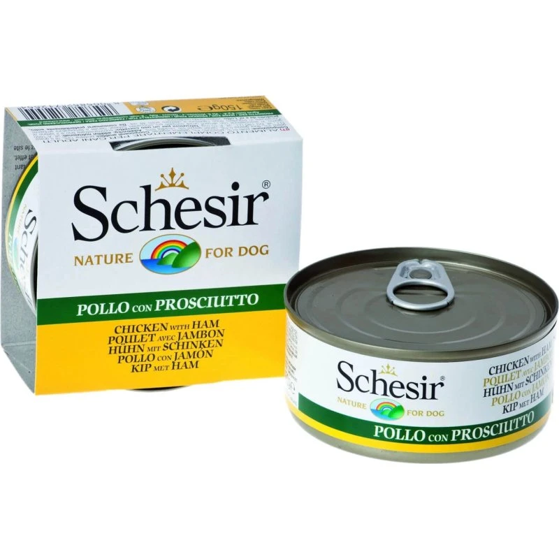 Schesir Cibo Umido Pollo e Prosciutto per Cani 150g