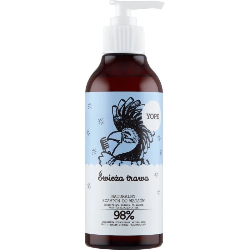 Yope Fresh Grass Shampoo Naturale per Capelli Grassi, 300 ml