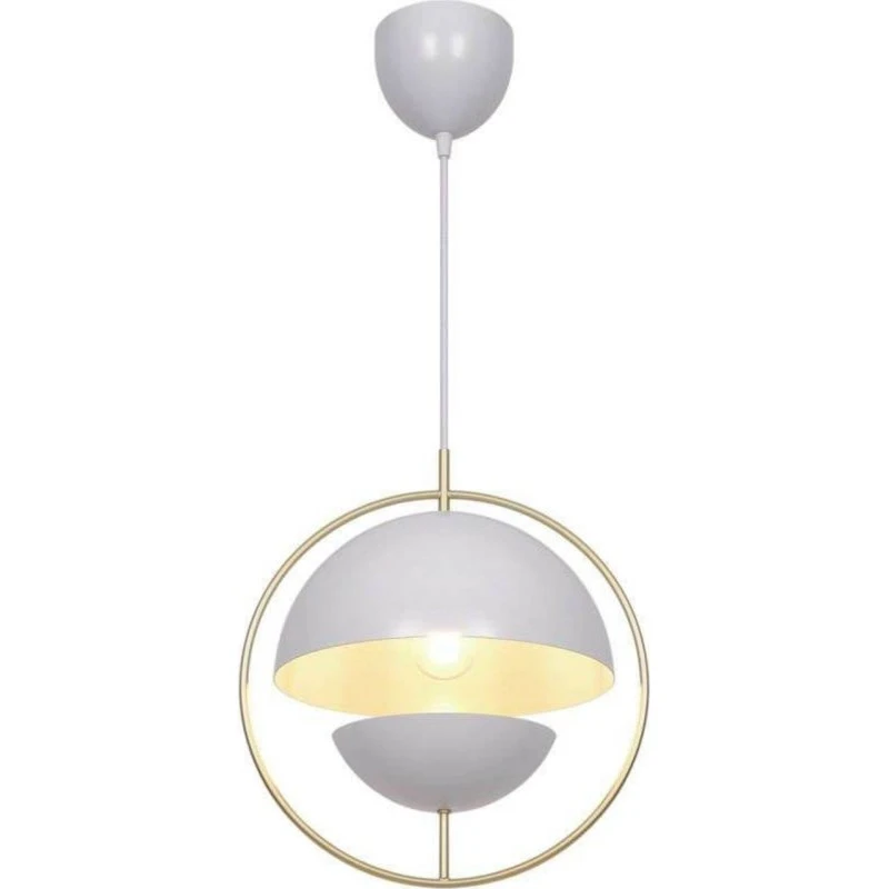 Lampada a sospensione Nordlux Tavia bianca con dettagli in ottone