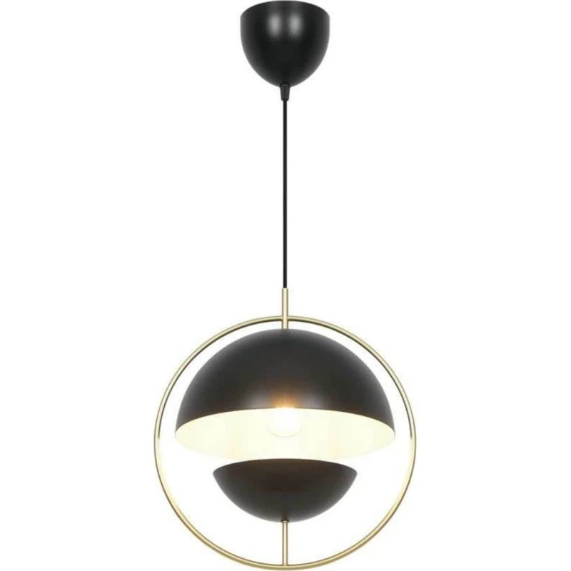 Lampada a sospensione Nordlux Tavia nera con dettagli in ottone