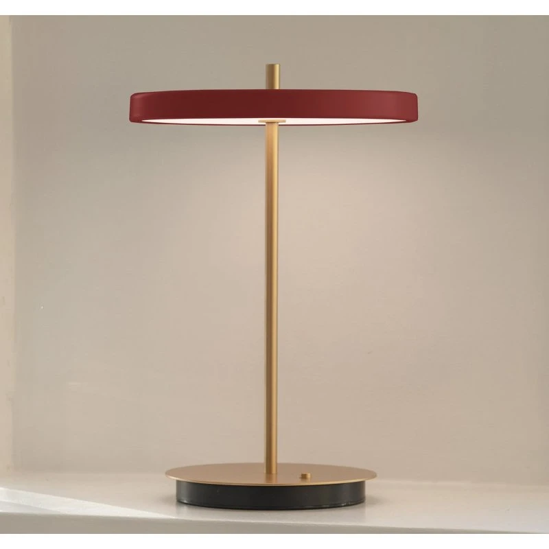 UMAGE Lampada LED Asteria Move Rosso Rubino e Ottone, 31 cm