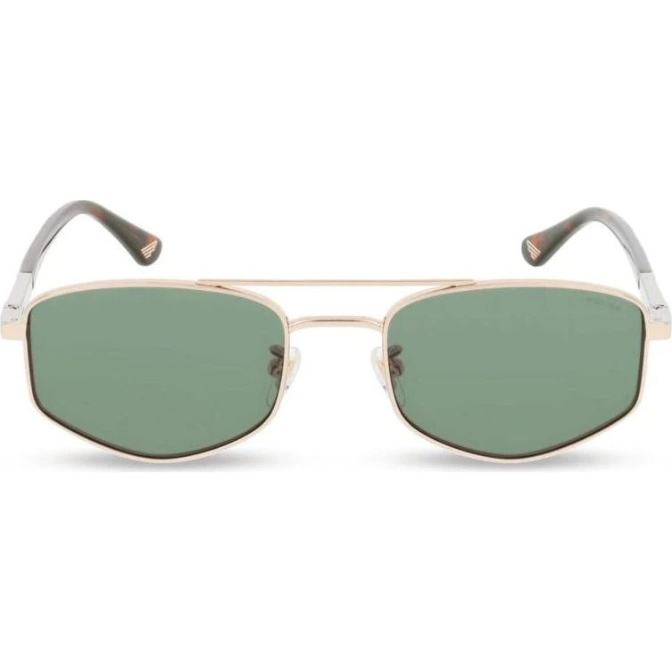 Police New Crossroads 3 SPLQ84 Occhiali da Sole Geometrici Oro e Verde