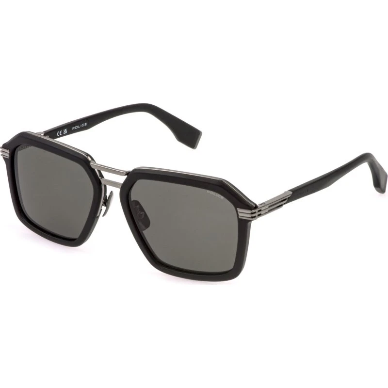 Police Mercury 2 SPLQ92 Occhiali da Sole Uomo Quadrati Grigio