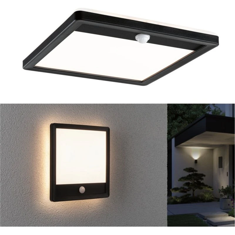 Paulmann Applique da esterni LED Lamina, Nera, con Sensore IP44