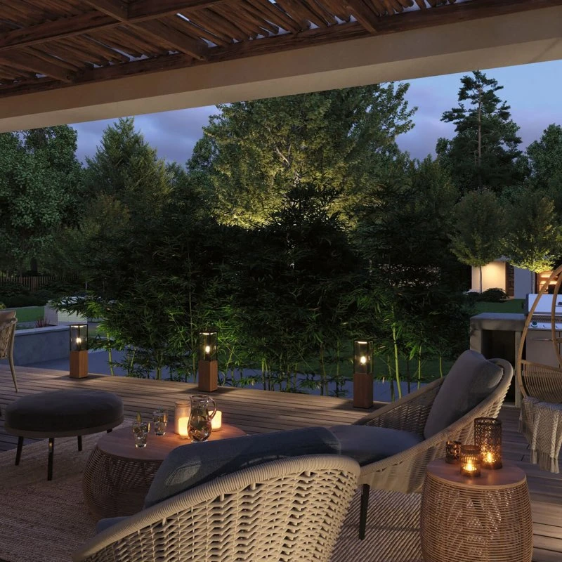 Paulmann Timba Lampada da Giardino H60 in Legno e Metallo