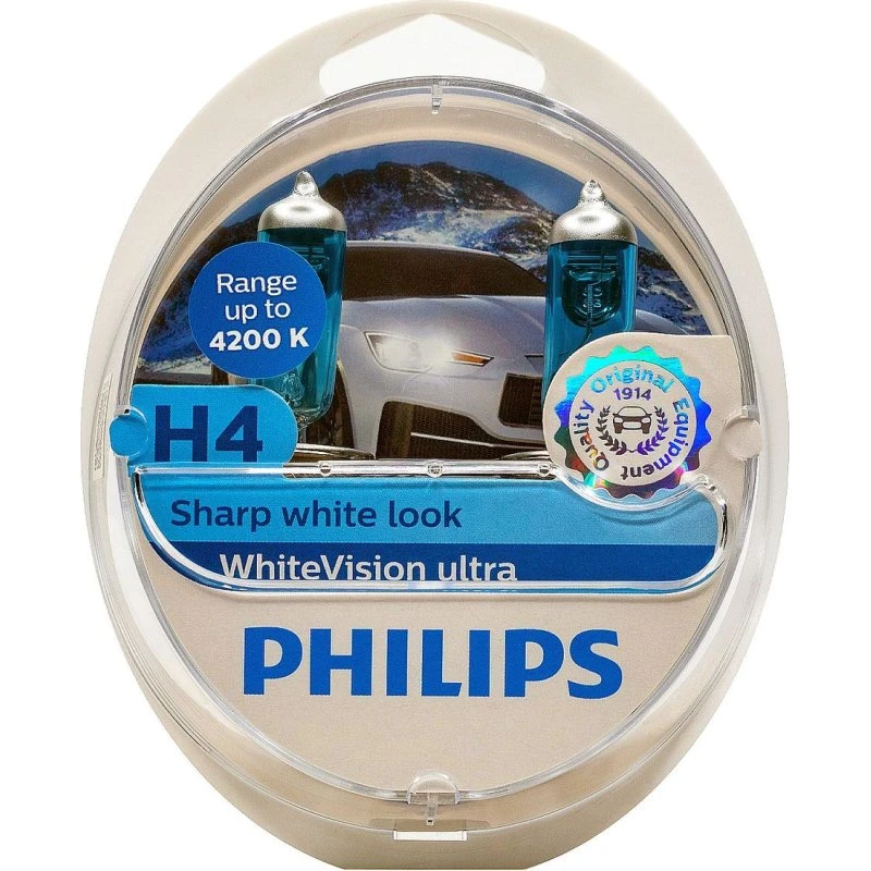 Philips H4 WhiteVision Ultra 4200K (2 pezzi)
