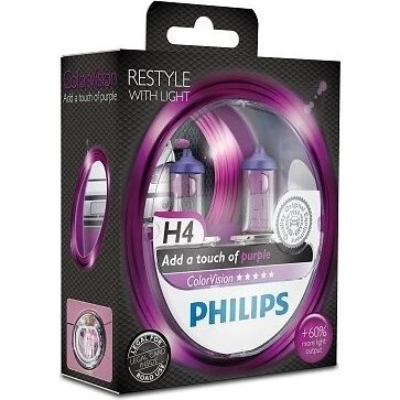 Philips H4 ColorVision Viola P43t 60/55W 12V (2 pezzi)