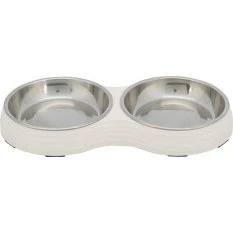 Trixie Ciotole Piatte in Melamina/Acciaio Inox 2 Pezzi